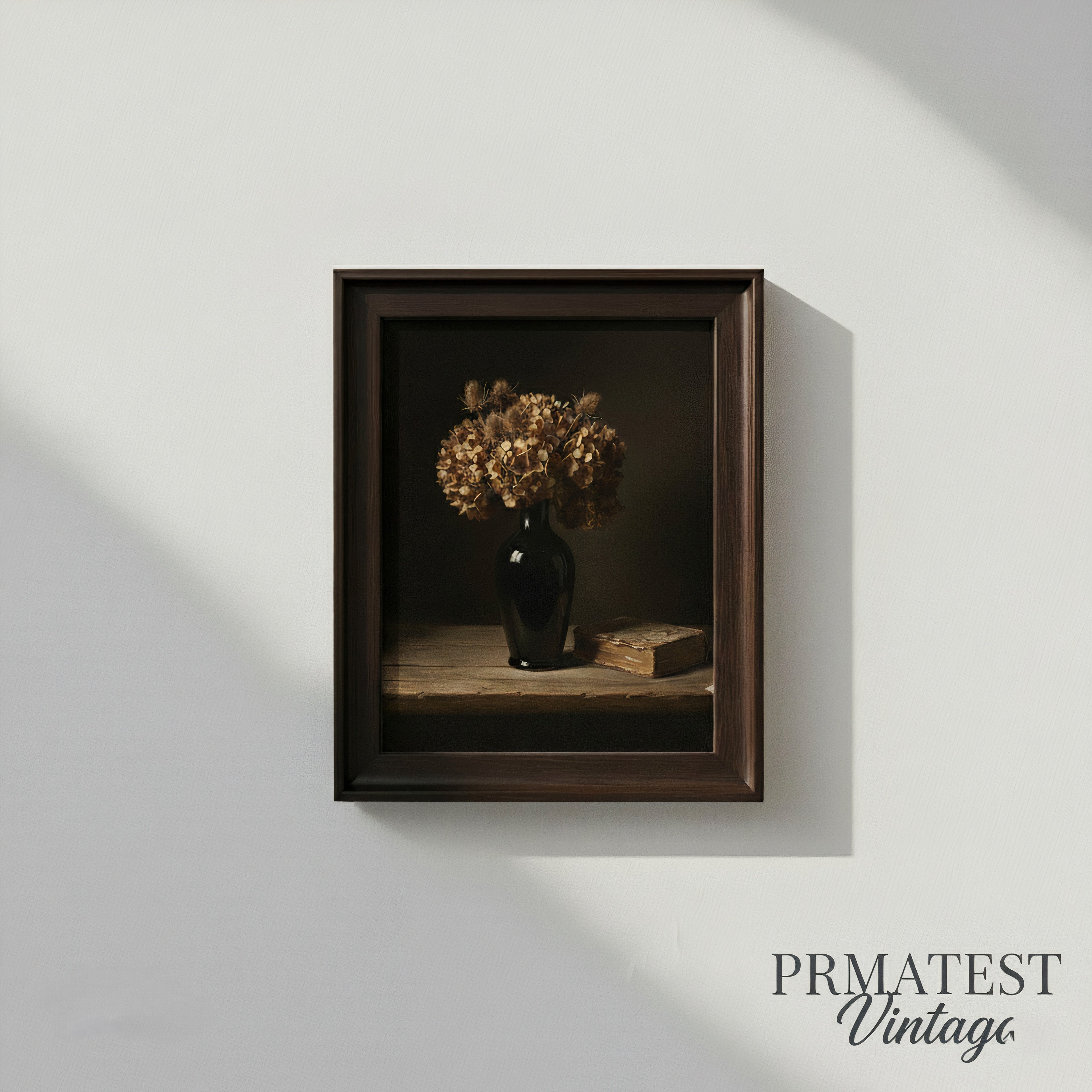 dried flowers in a vintage still life arrangement
