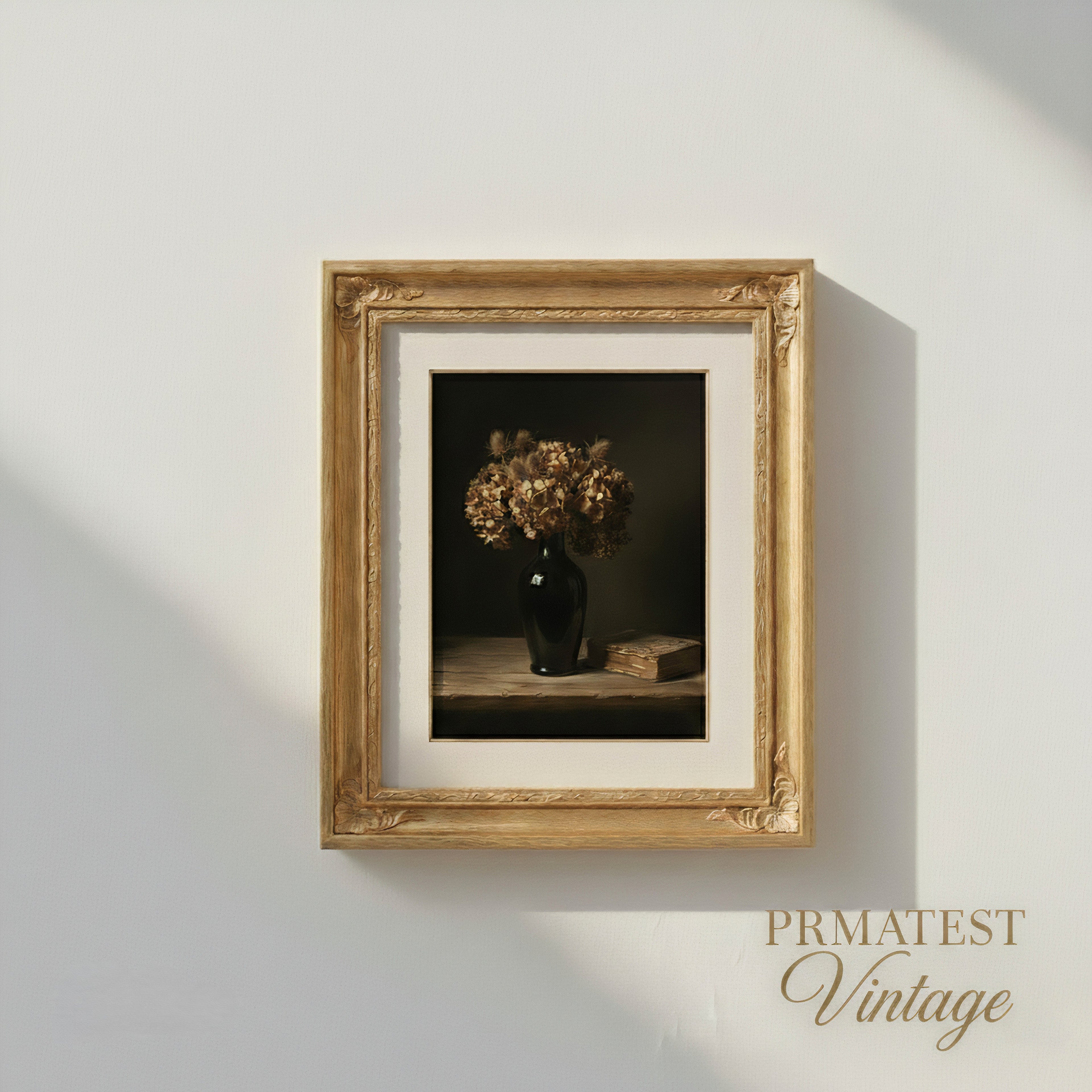 dried flowers in a vintage still life arrangement