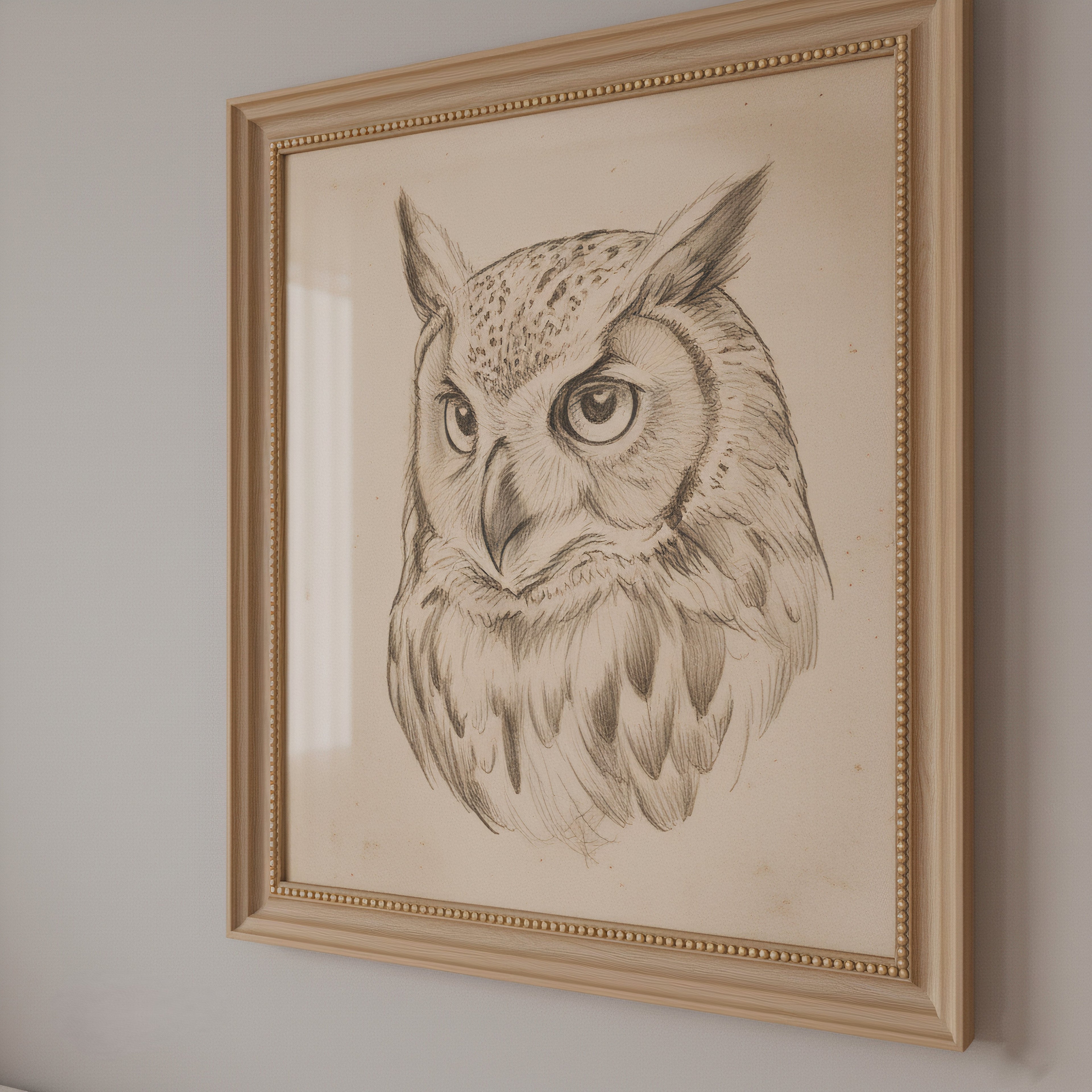 cozy vintage owl illustration for wall decor
