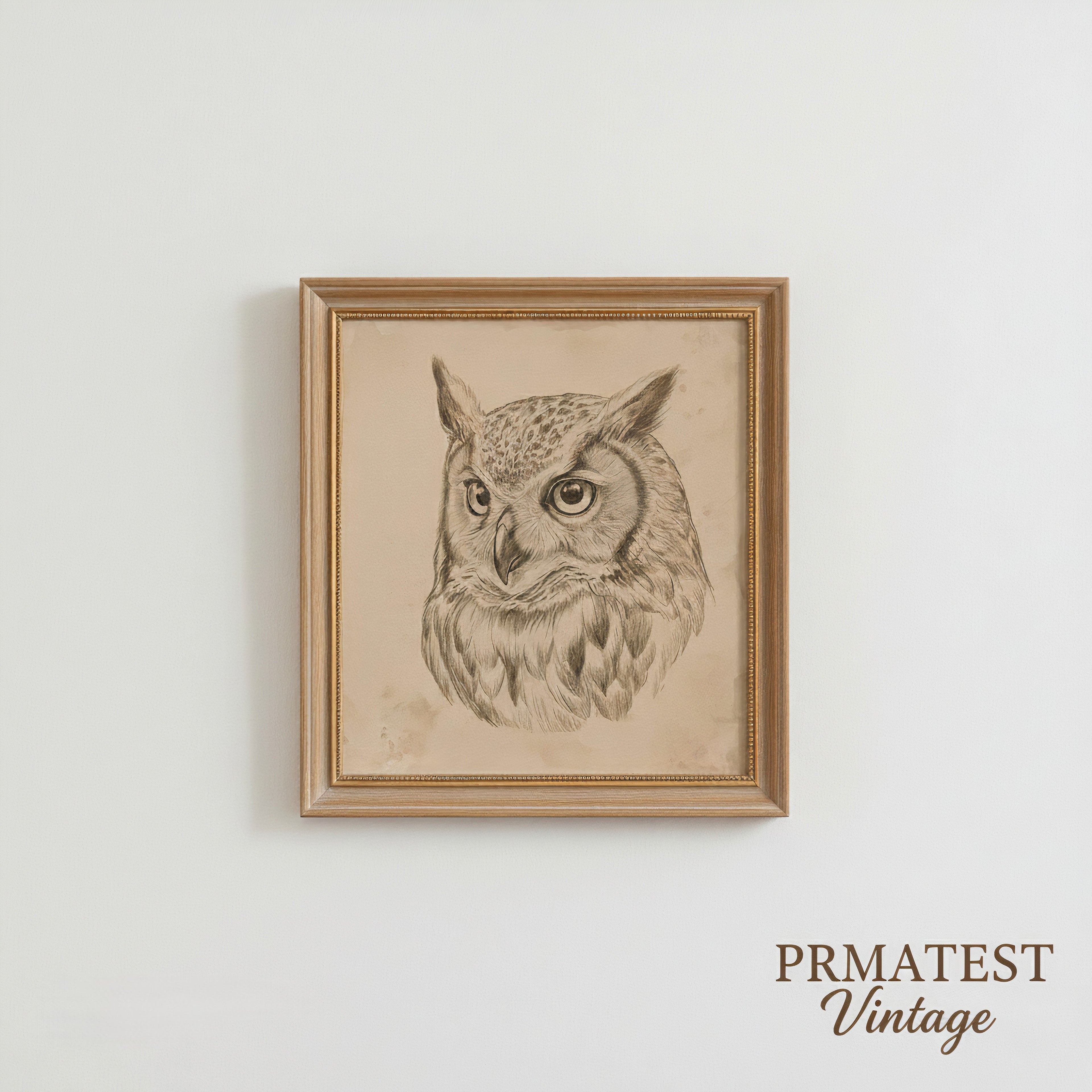 cozy vintage owl illustration for wall decor