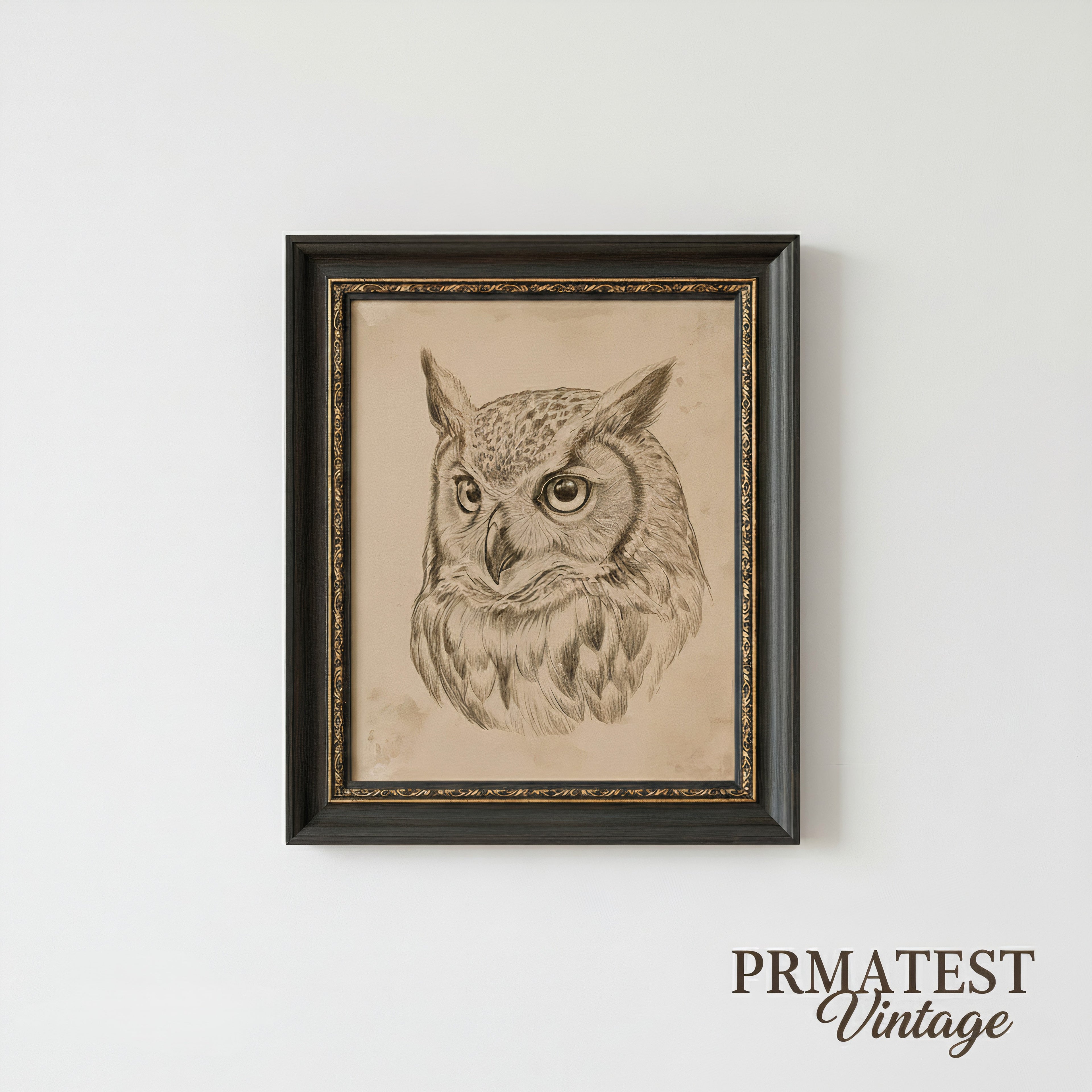 cozy vintage owl illustration for wall decor